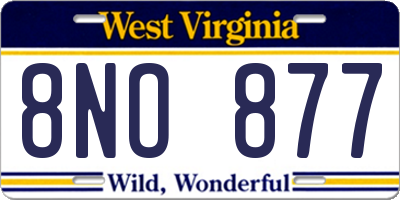 WV license plate 8NO877