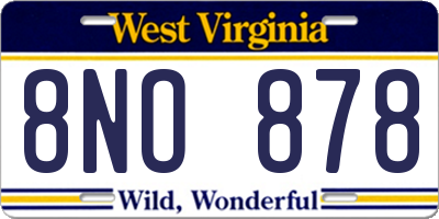 WV license plate 8NO878