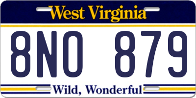 WV license plate 8NO879