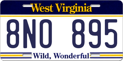 WV license plate 8NO895