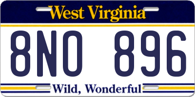 WV license plate 8NO896