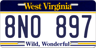 WV license plate 8NO897