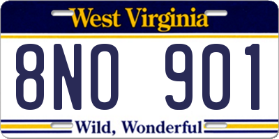 WV license plate 8NO901