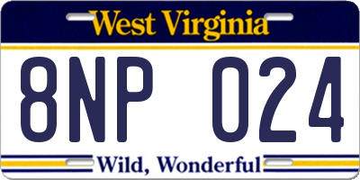 WV license plate 8NP024