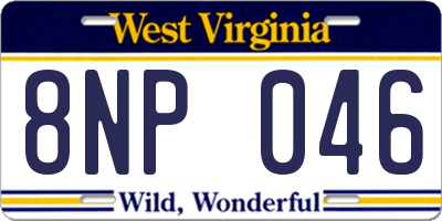 WV license plate 8NP046