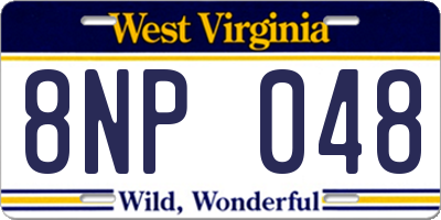 WV license plate 8NP048