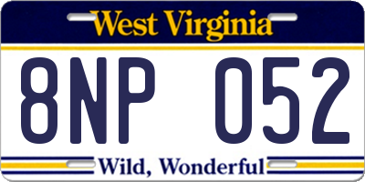 WV license plate 8NP052
