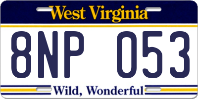 WV license plate 8NP053