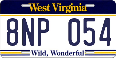WV license plate 8NP054