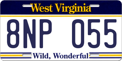 WV license plate 8NP055