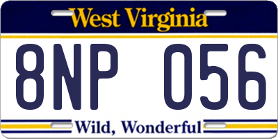 WV license plate 8NP056