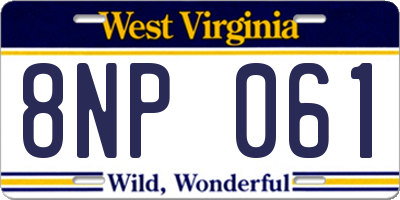 WV license plate 8NP061