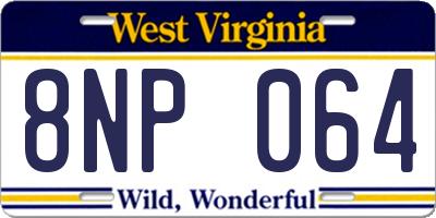 WV license plate 8NP064