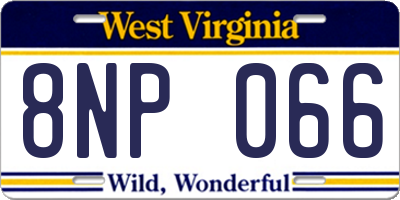 WV license plate 8NP066