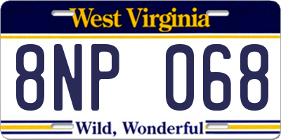 WV license plate 8NP068