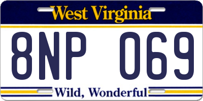 WV license plate 8NP069