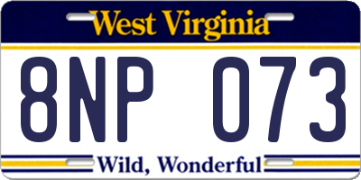 WV license plate 8NP073