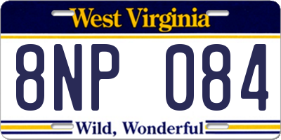 WV license plate 8NP084