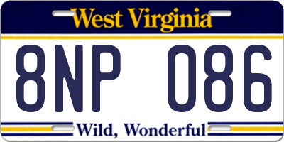 WV license plate 8NP086