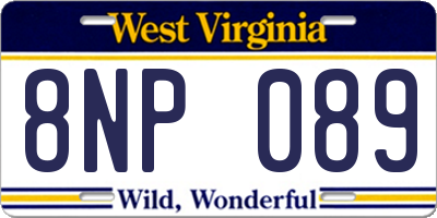 WV license plate 8NP089
