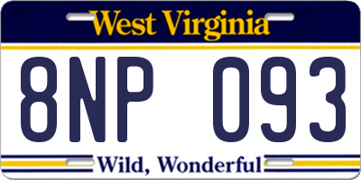 WV license plate 8NP093