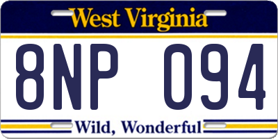 WV license plate 8NP094