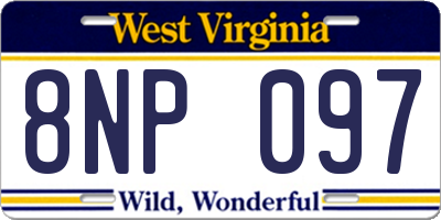 WV license plate 8NP097