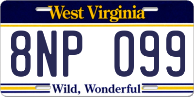 WV license plate 8NP099