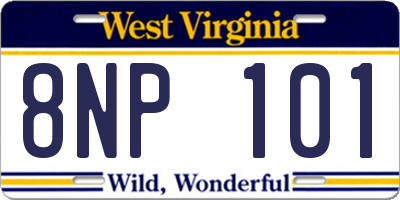 WV license plate 8NP101