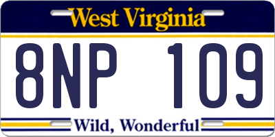 WV license plate 8NP109