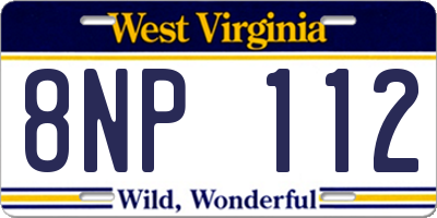 WV license plate 8NP112