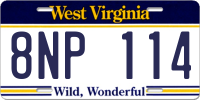 WV license plate 8NP114