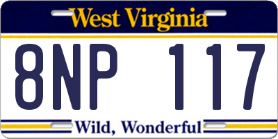 WV license plate 8NP117