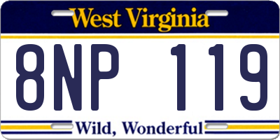 WV license plate 8NP119