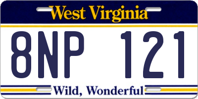 WV license plate 8NP121