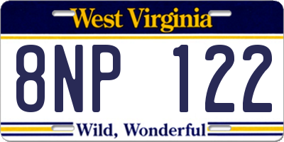 WV license plate 8NP122