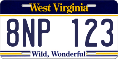 WV license plate 8NP123