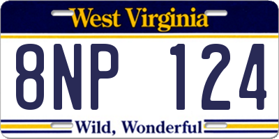 WV license plate 8NP124