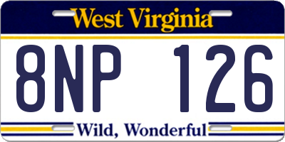 WV license plate 8NP126
