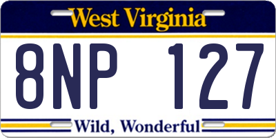WV license plate 8NP127