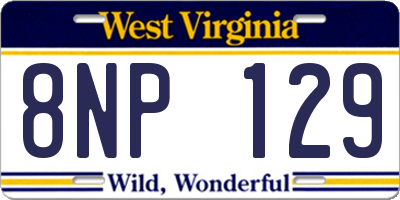 WV license plate 8NP129