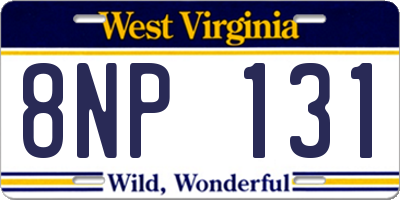 WV license plate 8NP131