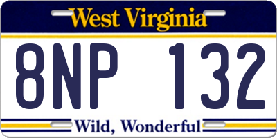 WV license plate 8NP132