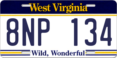 WV license plate 8NP134