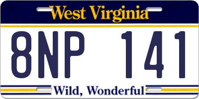 WV license plate 8NP141