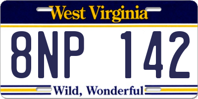 WV license plate 8NP142