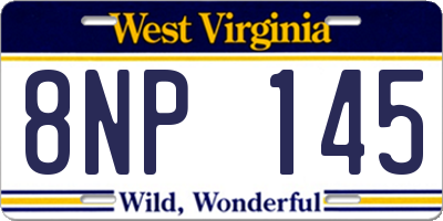 WV license plate 8NP145