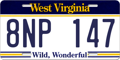 WV license plate 8NP147