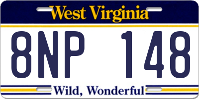 WV license plate 8NP148