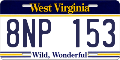 WV license plate 8NP153